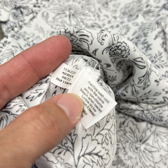 Lane Bryant Puff Sleeve Blouse Size 20 White Single Button Keyhole Closure Femme - Picture 10 of 11